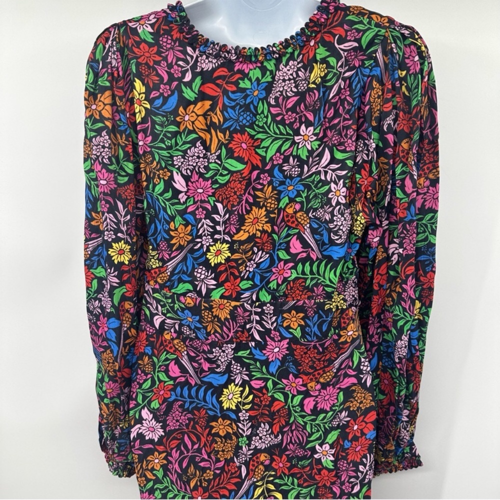Farm Rio Tropical Garden Lenzing™ Ecovero™ Viscose Midi Dress Small New FLAWED - Picture 11 of 16